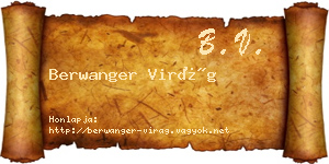 Berwanger Virág névjegykártya